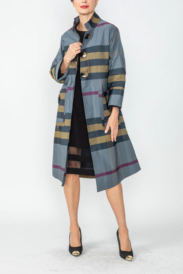 Multi Color Button Front Coat